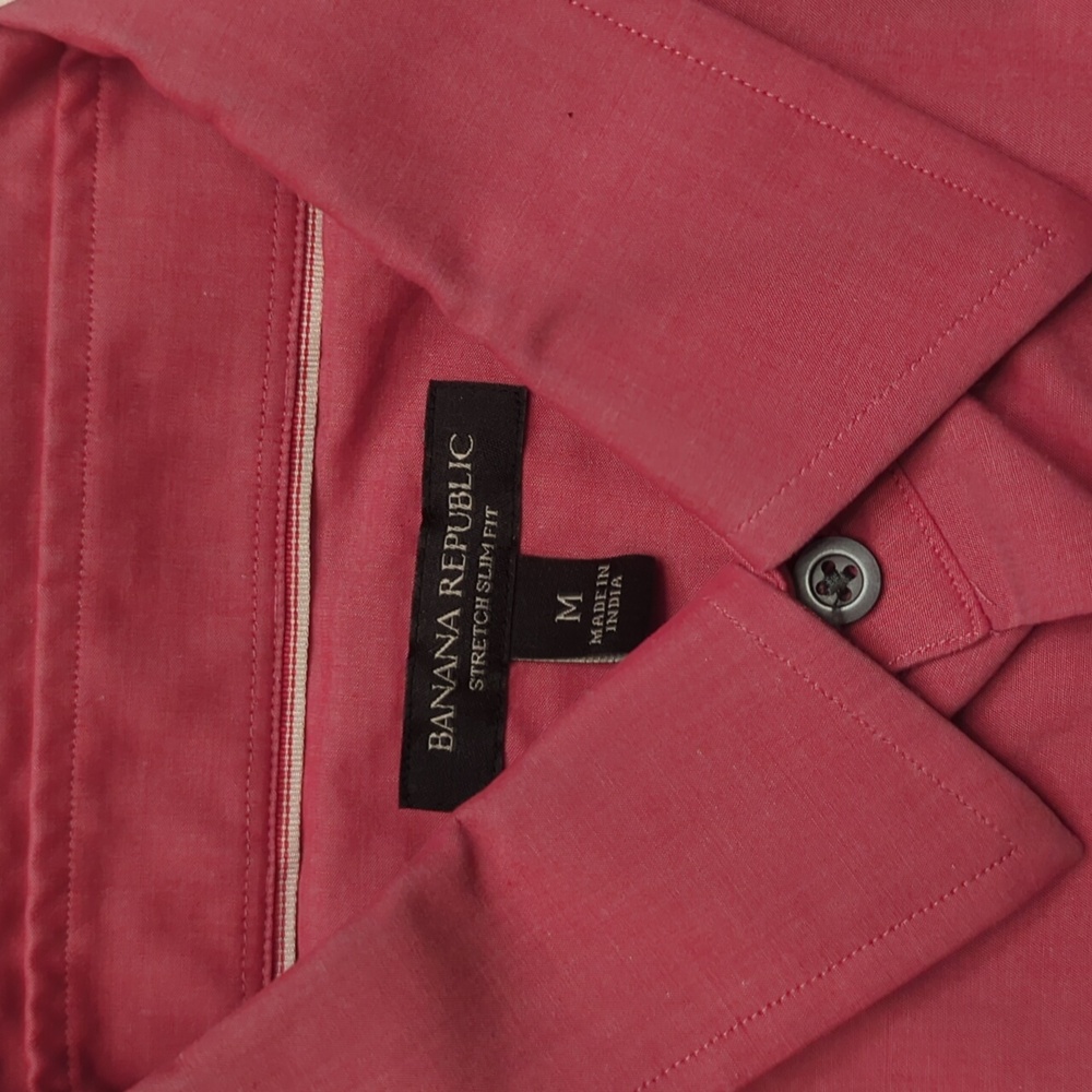 Men’s Banana Republic - stretch slim fit Button-Down Long Sleeve medium in berry